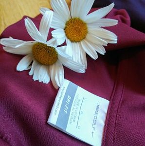 NIKE Maroon Dri-Fit Golf Polo